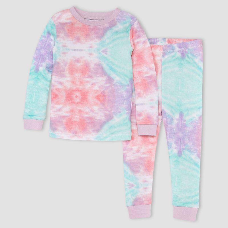 Burt's Bees Baby® Toddler Girls' 2pc Tie-Dye Organic Cotton Pajama Set - Light Purple | Target