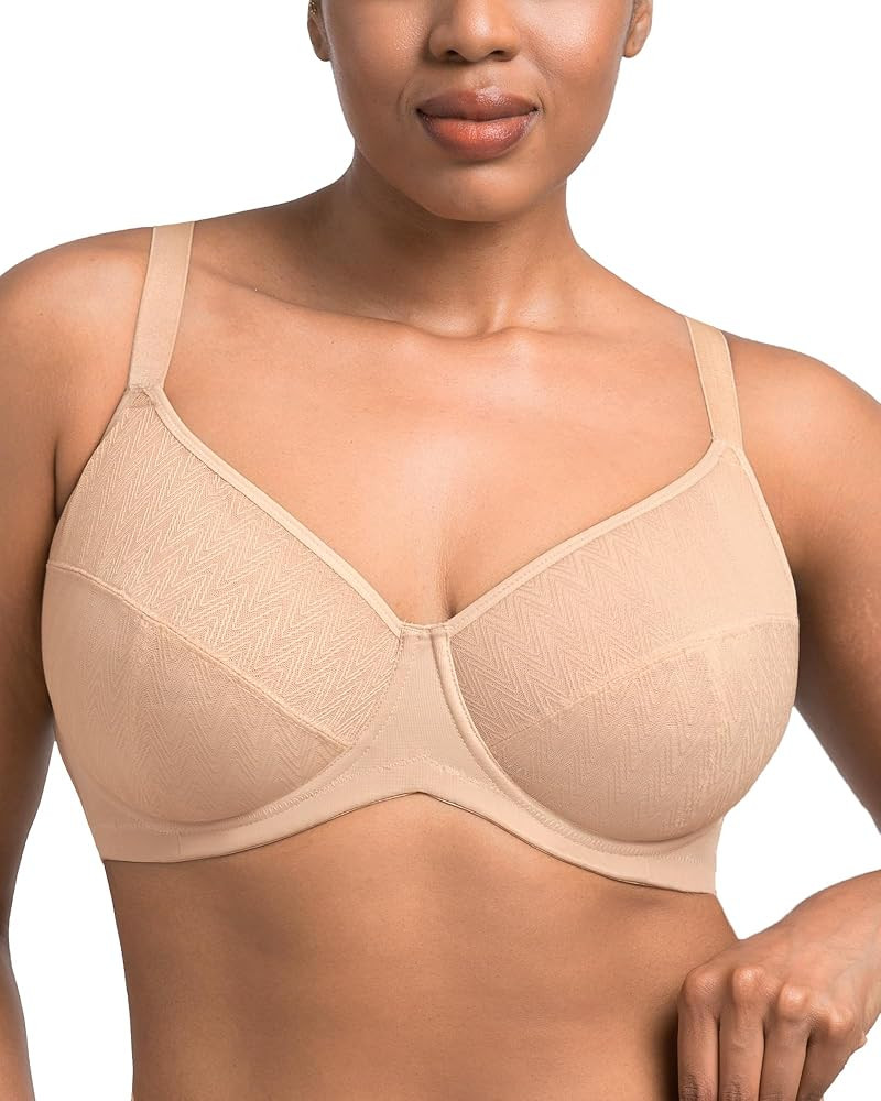 HSIA Minimizer Bras for Women Full Coverage Plus Size Underwire Unlined Mesh Jacquard Bra for Big... | Amazon (US)