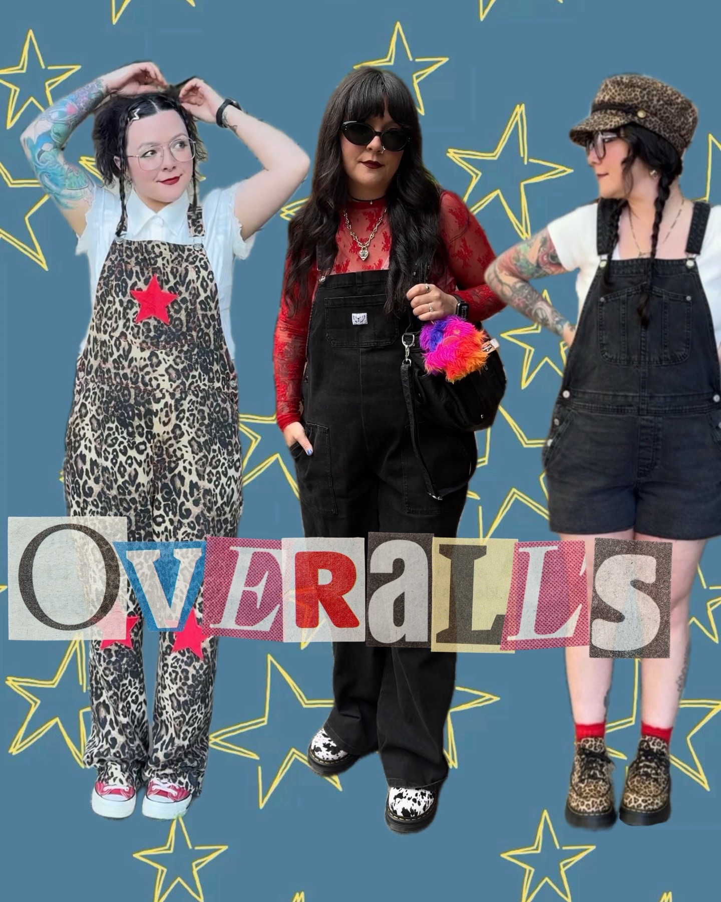 a few ways i’ve styled overalls⋆｡°✩