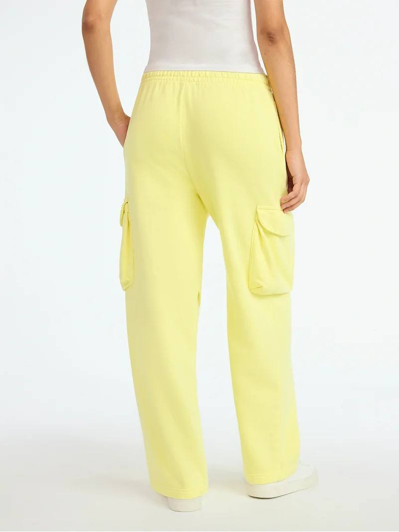 Scoop Women’s Mineral Washed Wide Leg Cargo Sweatpants, Sizes XS-XXL | Walmart (US)