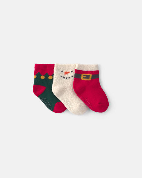 Baby Boy 3-Pack Santa Christmas Booties - Red/White/Green | Carter's | Carter's Inc