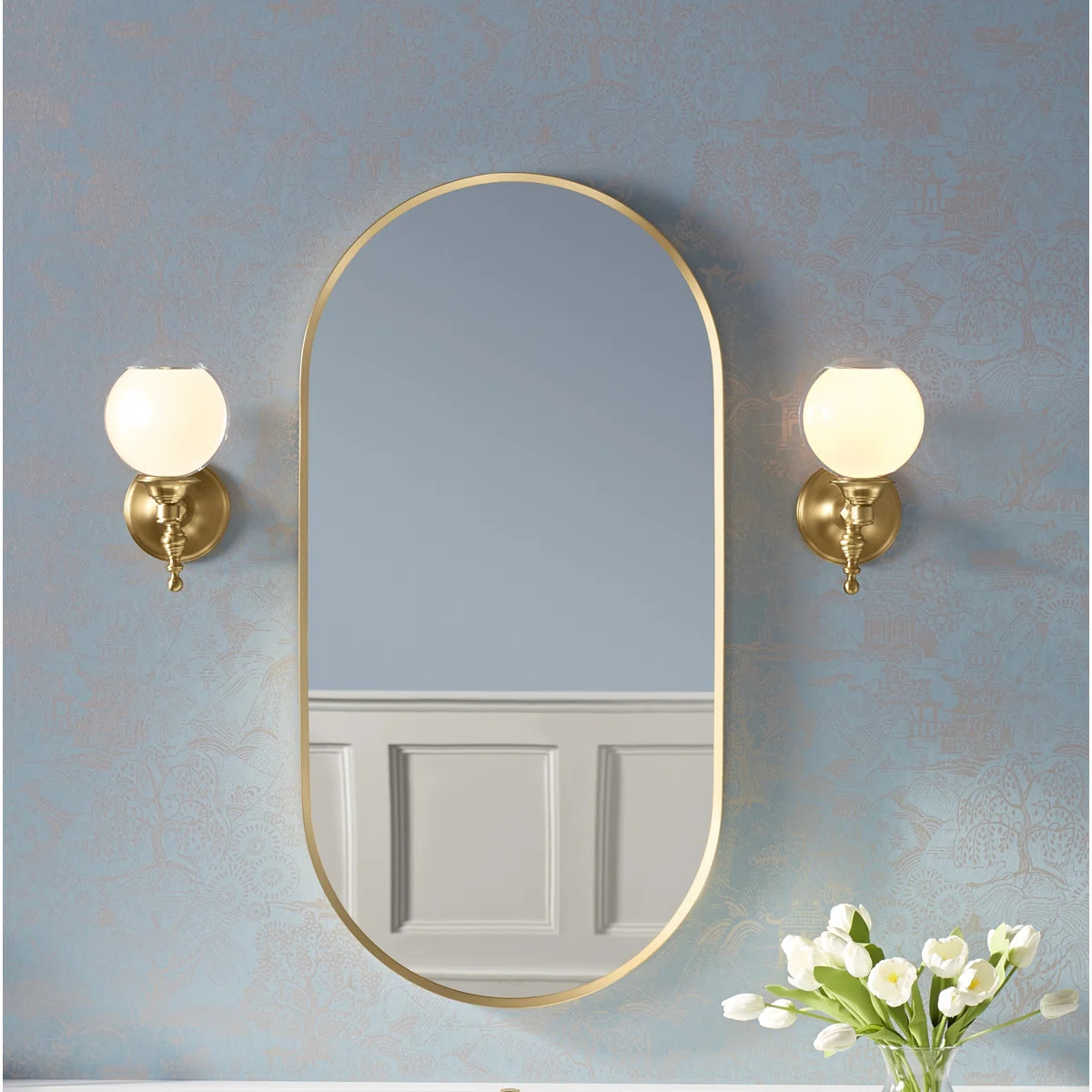 Essential Capsule Wall Mirror, Bathroom/Vanity Mirror with Frame | Wayfair North America