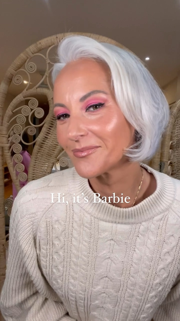 Barbie-inspired bubble-gum pink makeup for the glorious silver-haired 40 plus model and goddess Dani Stevens. Playful colourful makeup kept classy when paired with golden glowing skin.

#LTKaustralia #LTKbeauty