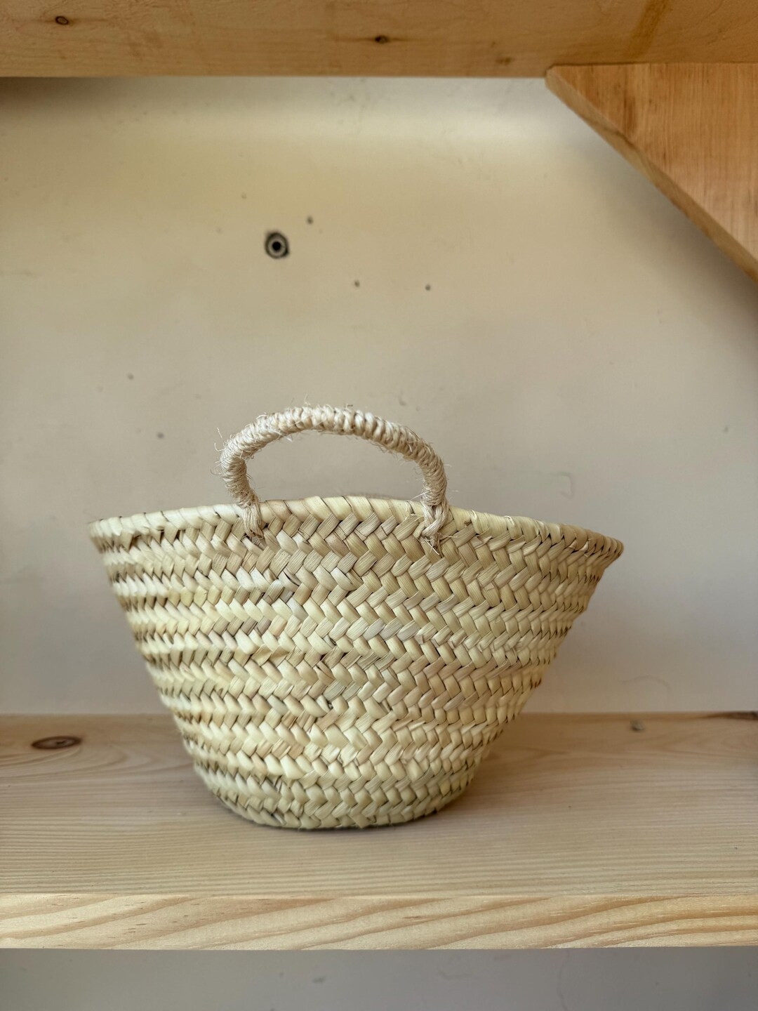 Mini French Market Basket: Handwoven Palm Leaf Tote, Vintage Style - Etsy | Etsy (US)