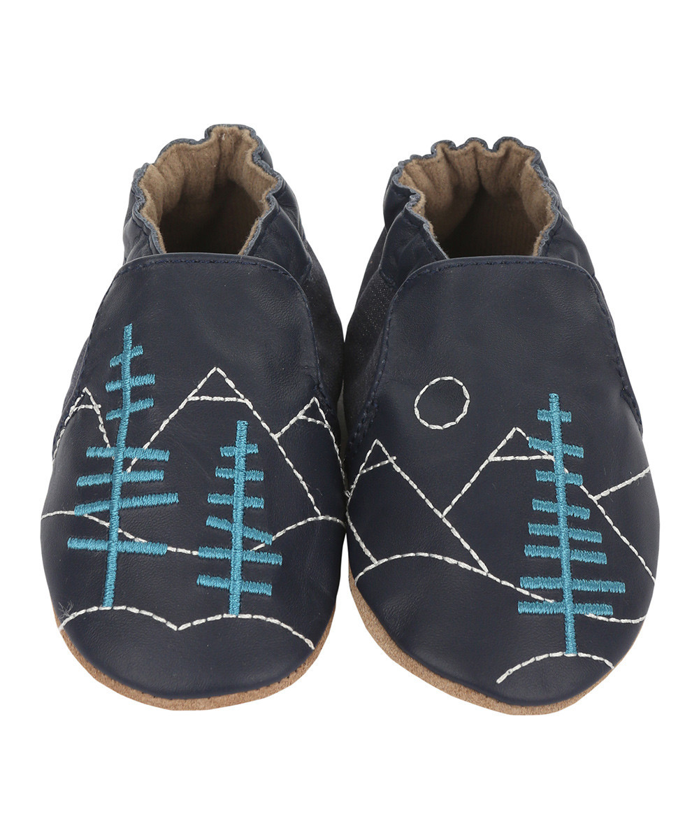 Robeez Boys' Infant Booties and Crib Shoes - Gray Mountain Explorer Leather Booties - Boys | Zulily