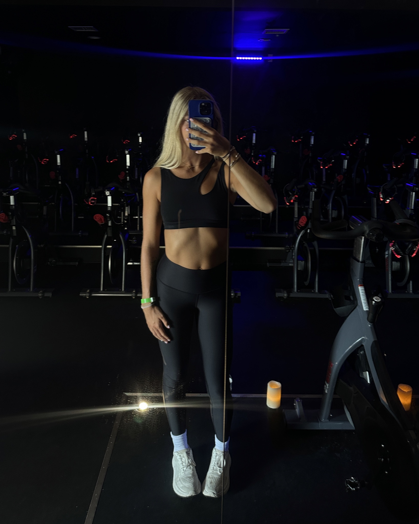 One shoulder sports bra black leggings workout set  

#LTKfindsunder50 #LTKActive #LTKfitness