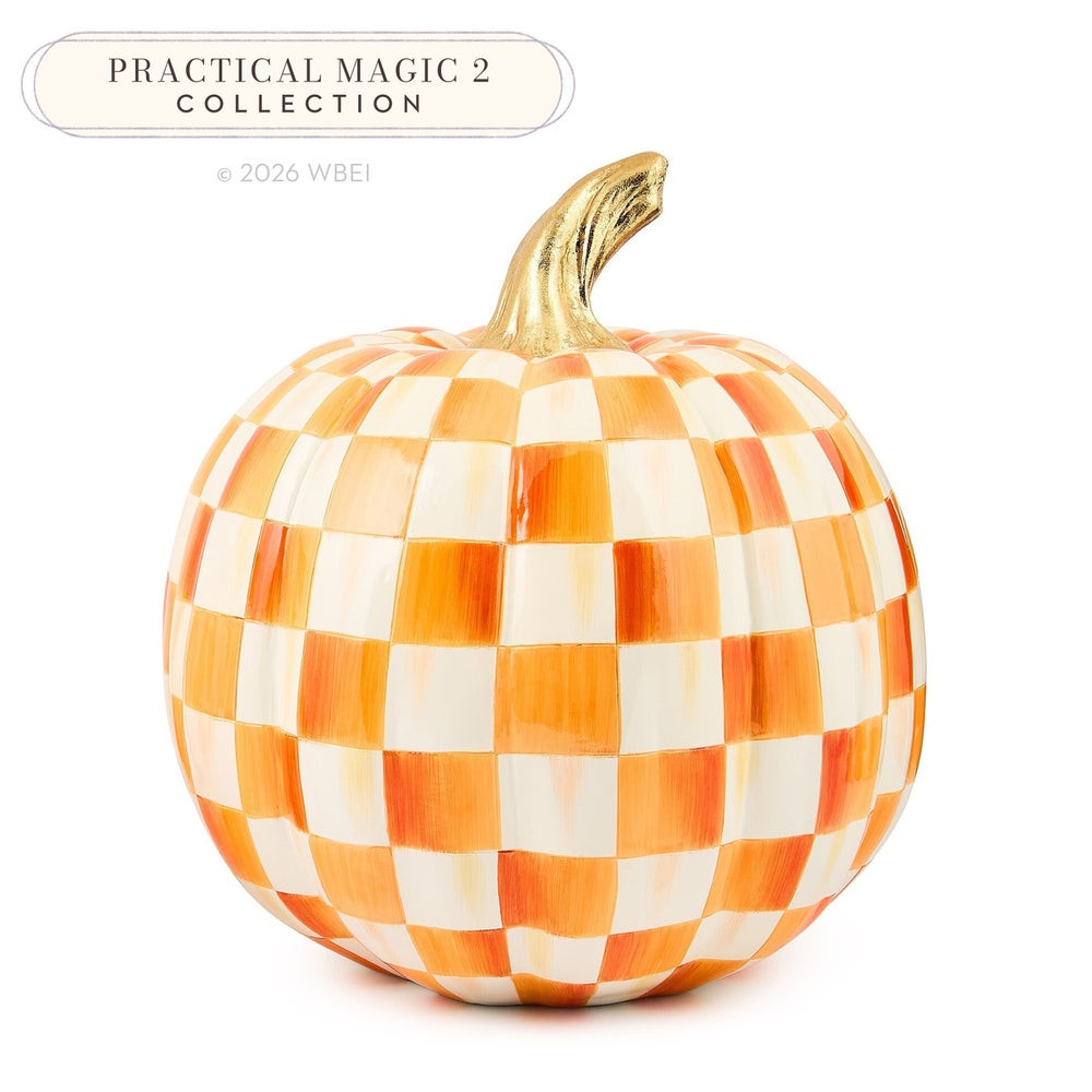 Orange Check Medium Pumpkin | MacKenzie-Childs