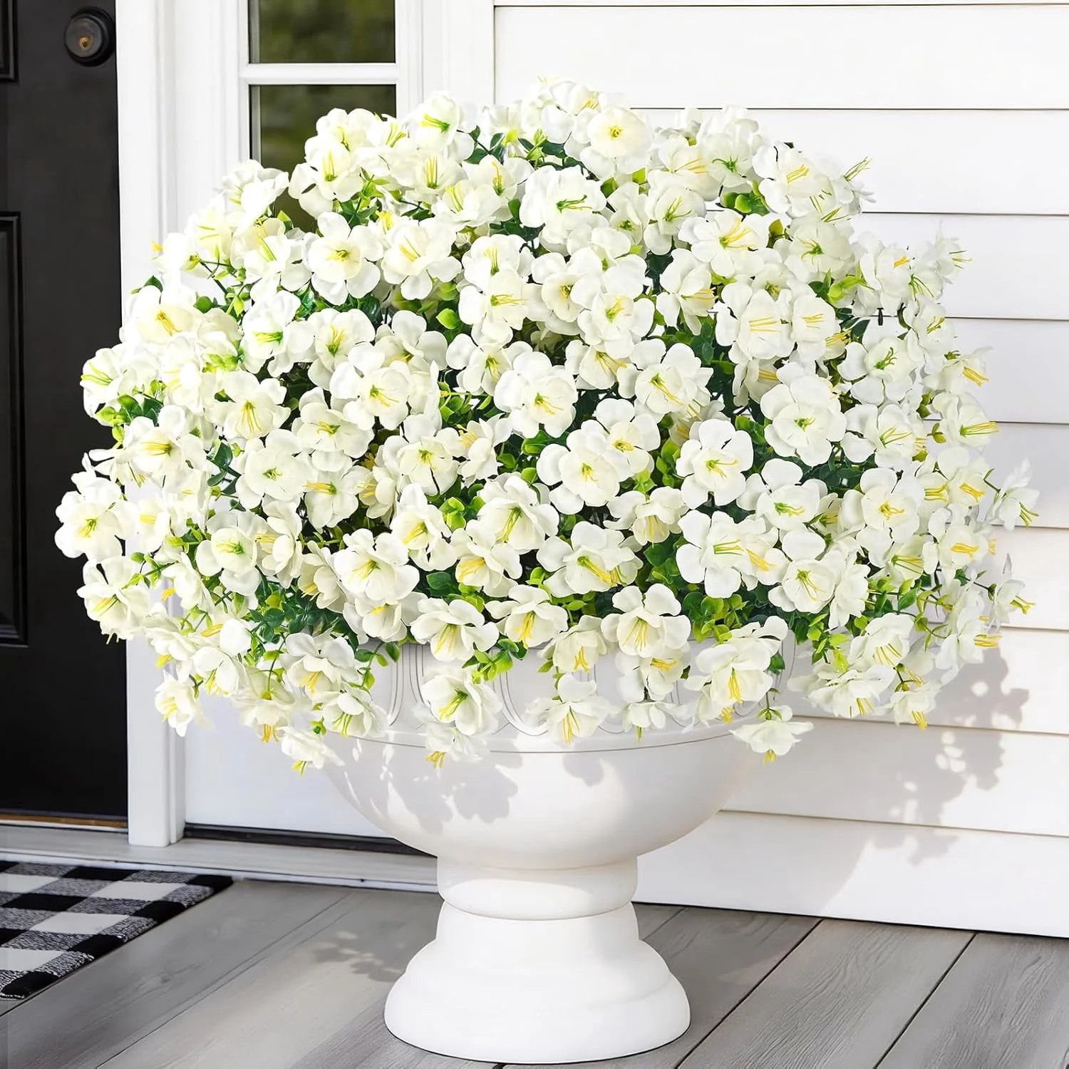 Yastouay 12 Bundles Artificial Hibiscus Flowers for Outdoors, UV Resistant Fake Flowers for Plant... | Walmart (US)