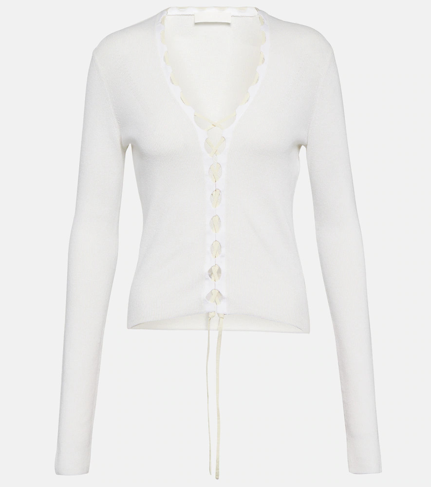 Dion Lee Lace-up ribbed-knit cotton cardigan | Mytheresa (US/CA)