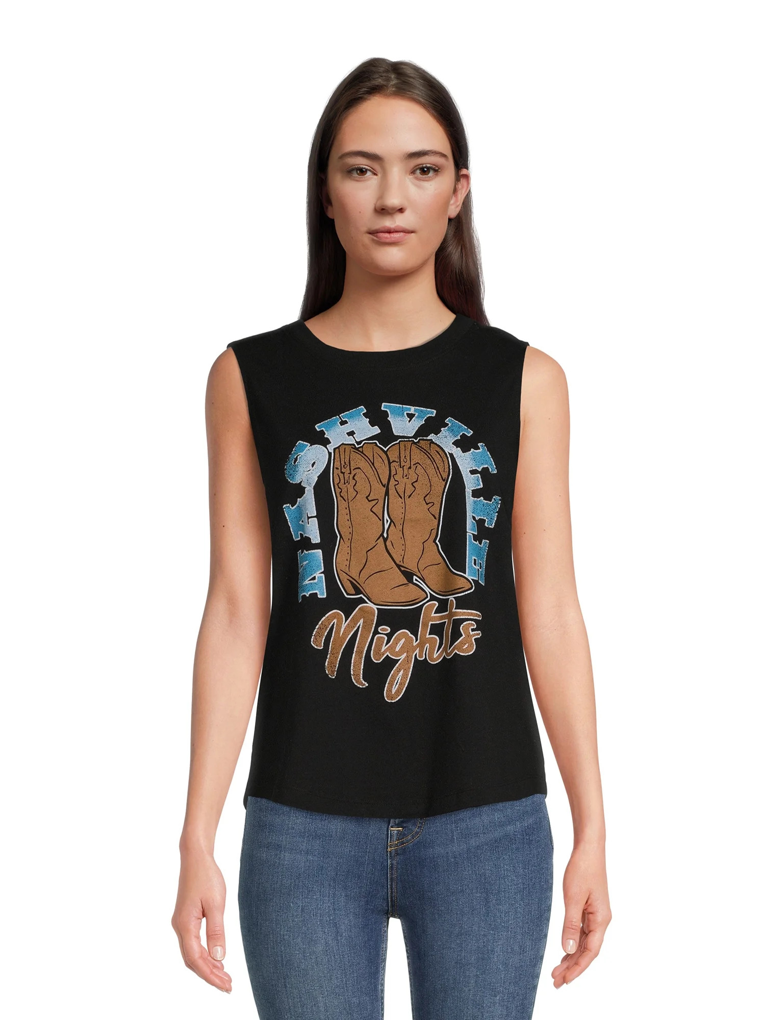 Time and Tru Women's Destination Graphic Print Tank Top | Walmart (US)