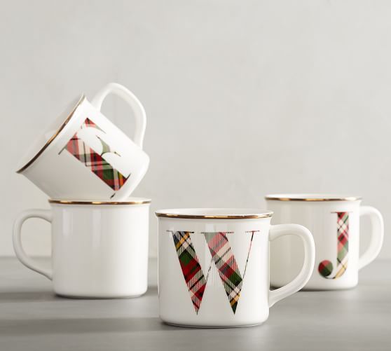 Plaid Alphabet Mug | Pottery Barn (US)