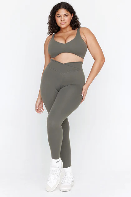 DAYFLEX WRAP HIGH WAISTED LEGGING - DARK OLIVE | TALA (UK)