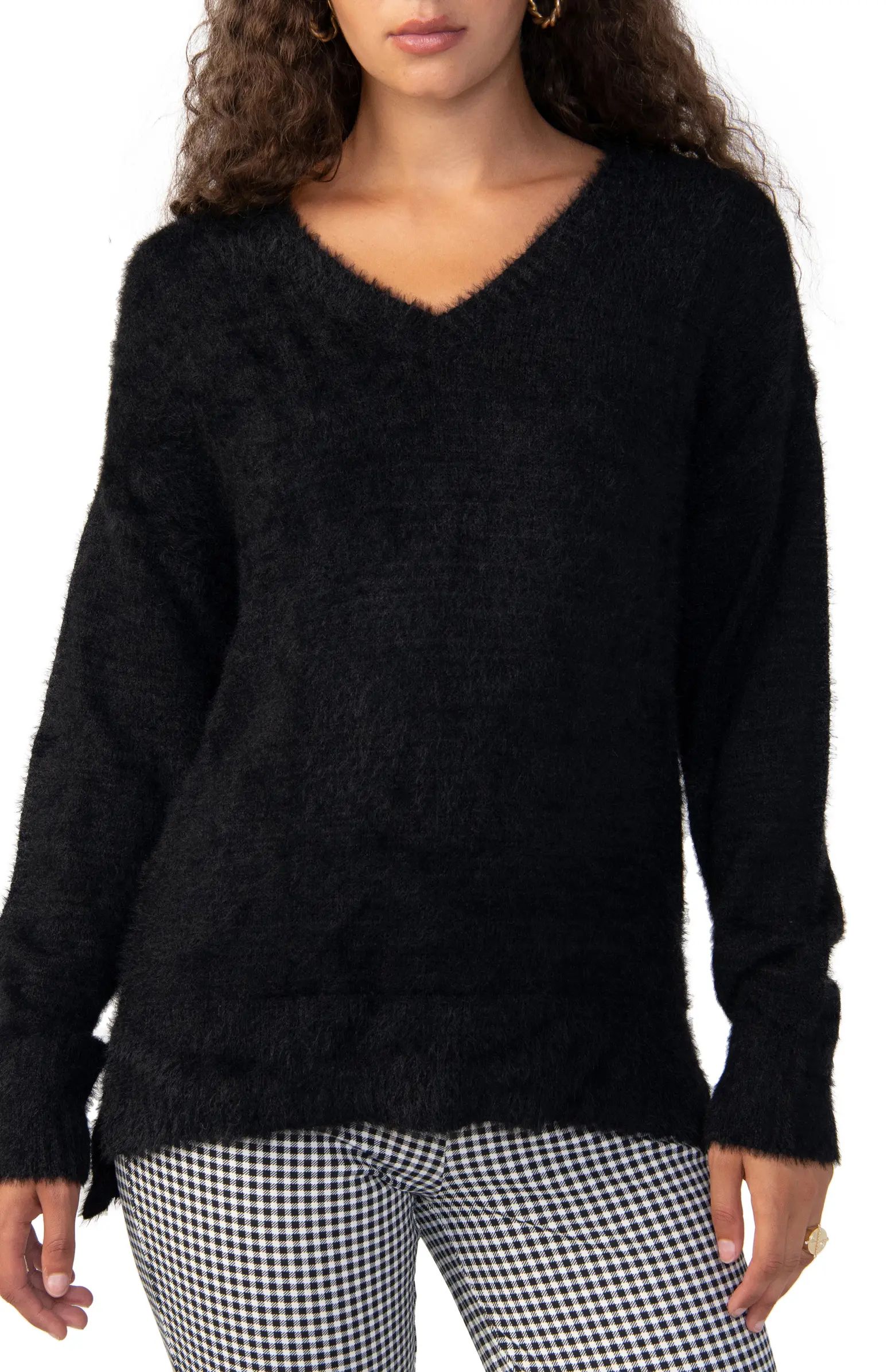 Sanctuary Fuzzy V-Neck Sweater | Nordstrom | Nordstrom