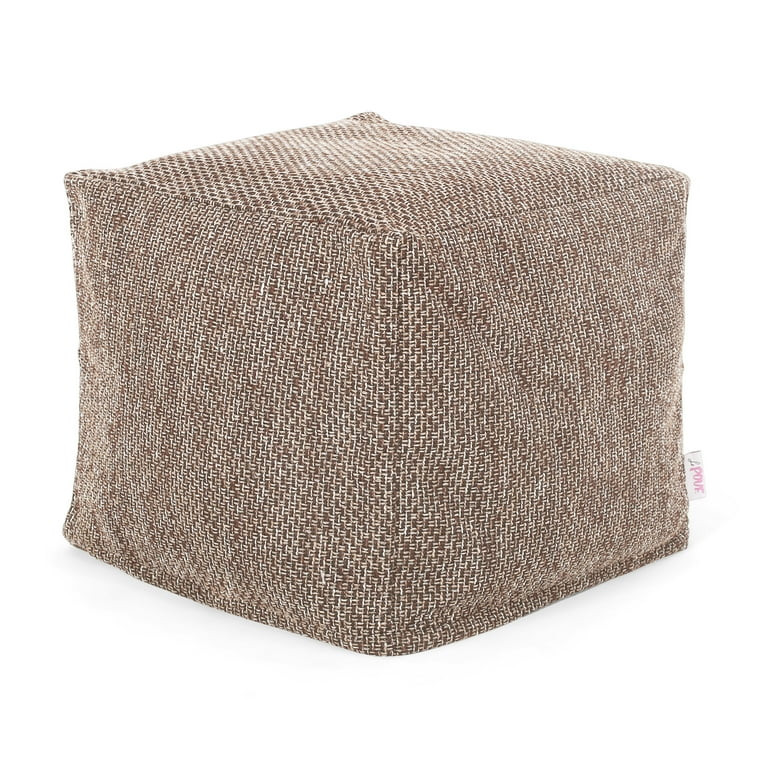 GDF Studio Rakiya Contemporary Fabric Pouf, Dark Brown | Walmart (US)