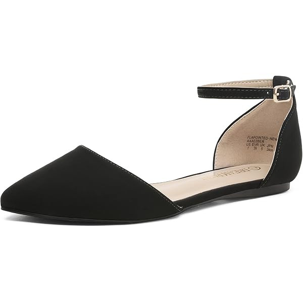 DREAM PAIRS Women's Low Wedge Round Toe Ankle Strap Dress Comfortable Casual Flats Shoes | Amazon (US)