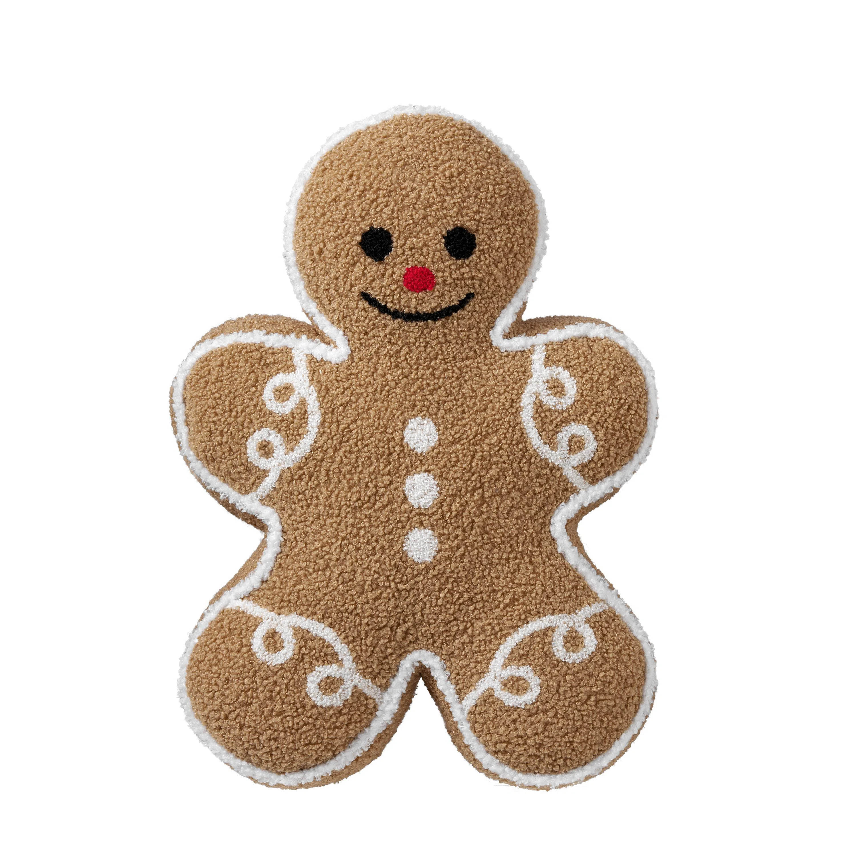Phantoscope Christmas Series Gingerbread Man Shaped-throw Pillow, Teddy Decorative Pillow for Cou... | Wayfair North America