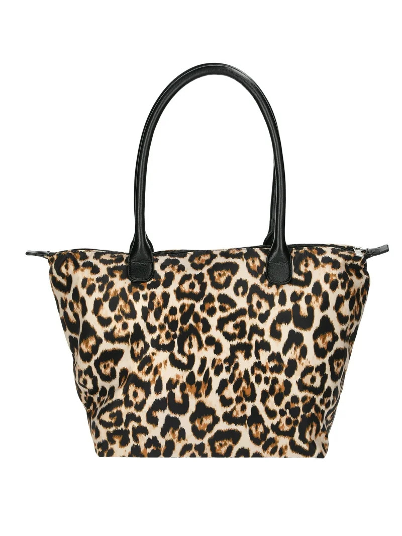 No Boundaries Women's Tote Bag, Natural Leopard | Walmart (US)