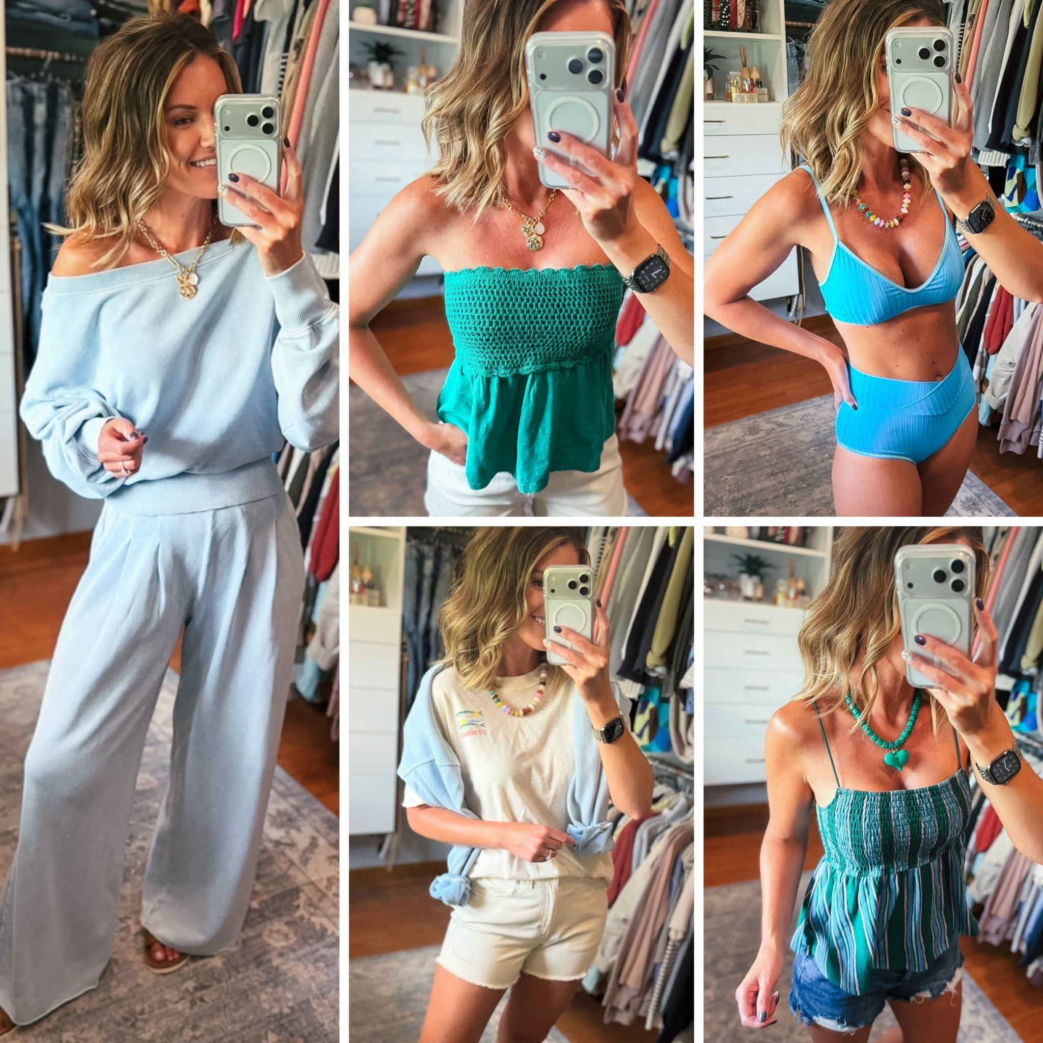 Aerie sale, code LTKAERIE20 stacks for additional savings at checkout 
Tank/small
Shorts/ medium
Sweatshirt/ small
Pants/ small
Tee/ small
Swim/ medium in both pieces 

#LTKSaleAlert #LTKOver40 #LTKSeasonal

#LTKSaleAlert #LTKxAerie