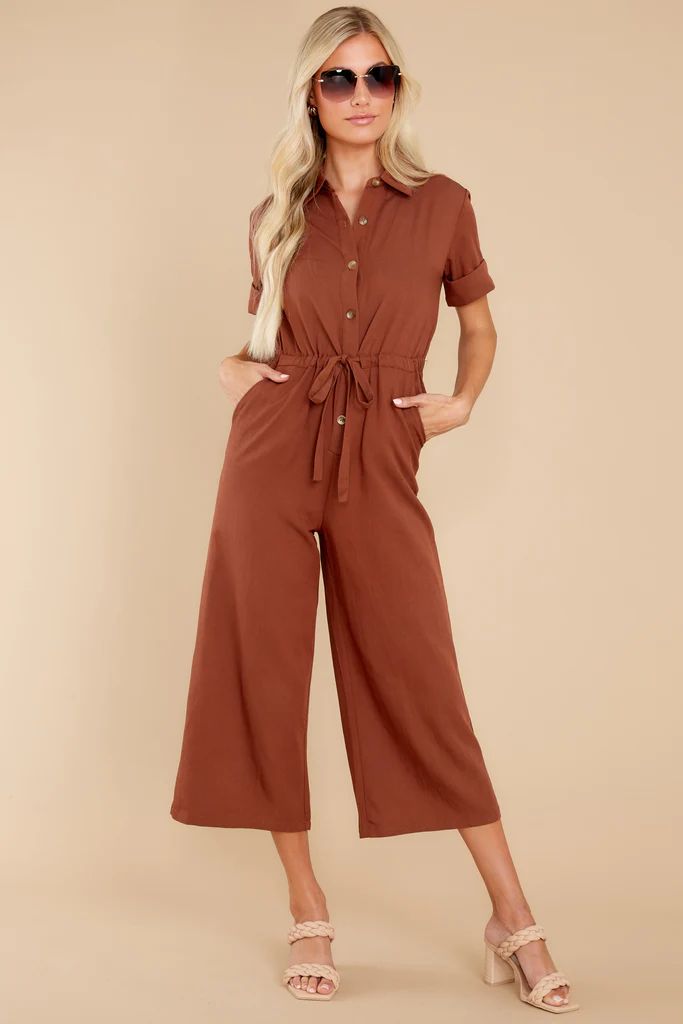 Midday Style Light Brown Jumpsuit | Red Dress 
