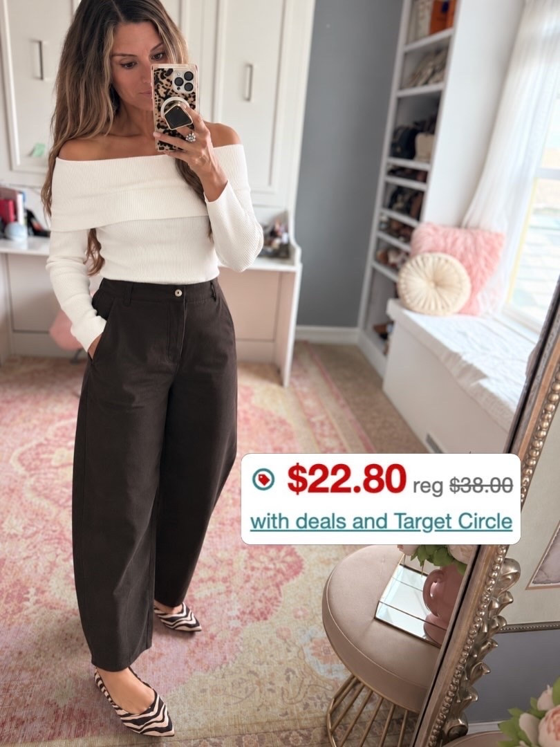 Brown barrel pants on sale