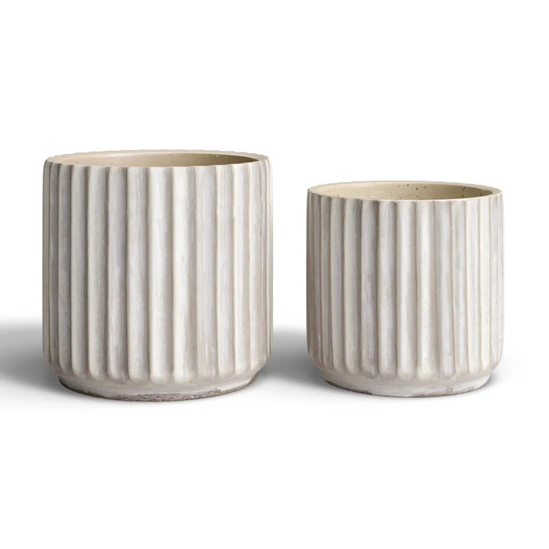 Birch Lane™ Chandler 2 Piece Pots Set Light Gray & Reviews | Wayfair | Wayfair North America