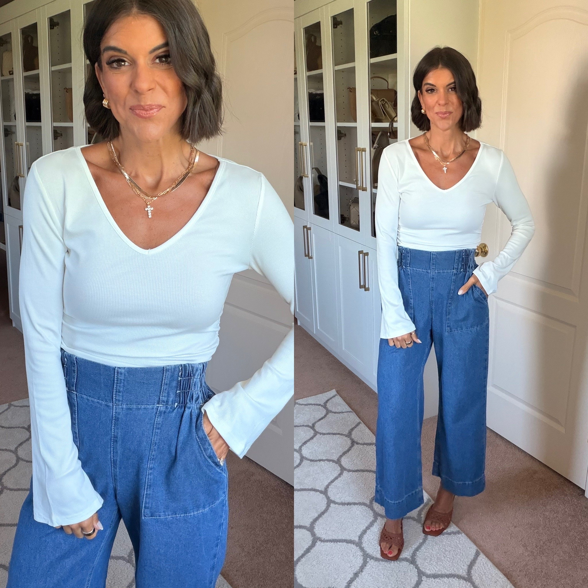 Size small in tee, size 2 in jeans

#LTKdayinmylife #LTKgrwm #LTKootd