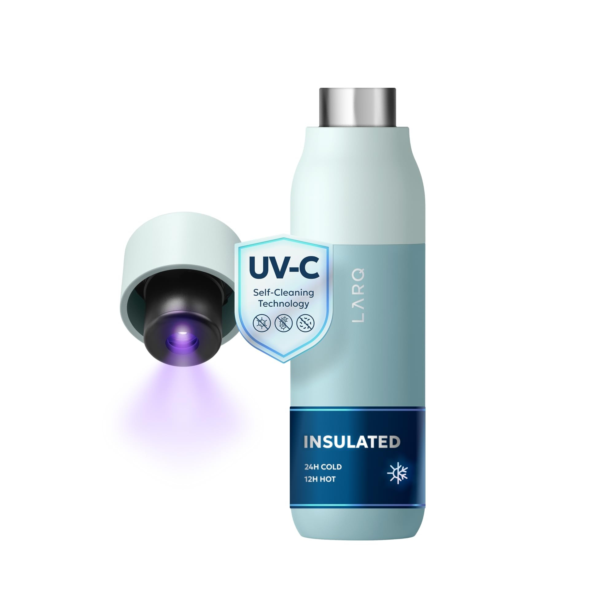 LARQ Bottle PureVis 17 oz - Self-Cleaning and Insulated Stainless Steel Water Bottle with UV Wate... | Amazon (US)