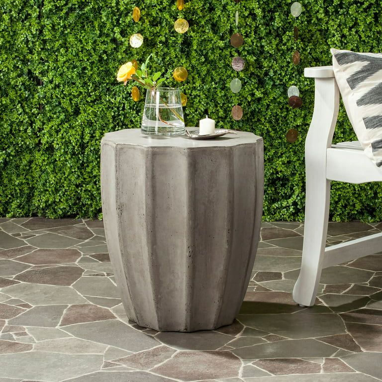 Safavieh Jaslyn Outdoor Modern Concrete Accent Table - Dark Grey | Walmart (US)