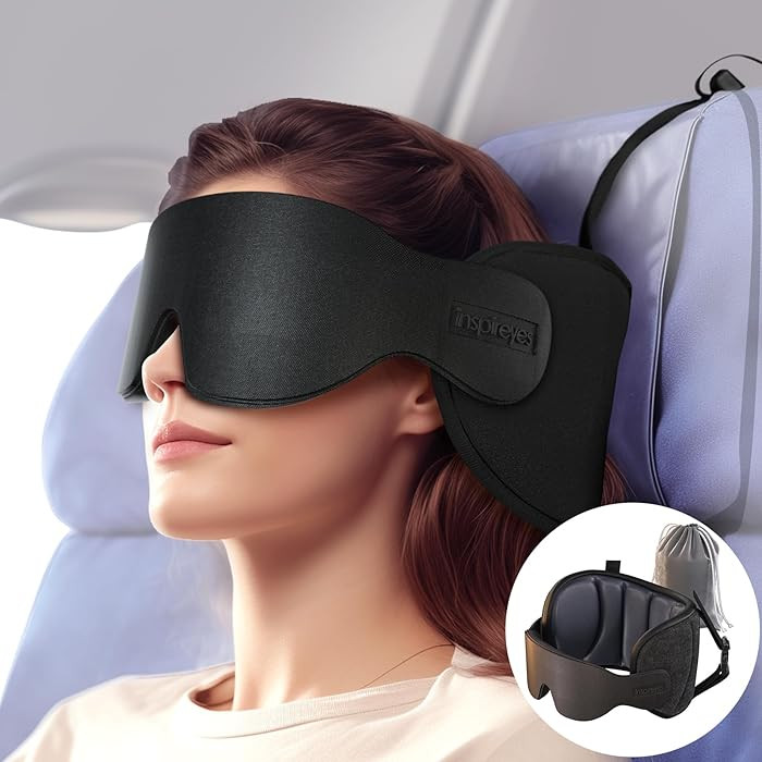 Travel Pillows for Airplanes, 360° Head Support for Long Flight, Soft Airplane Pillow with 3D Ey... | Amazon (US)