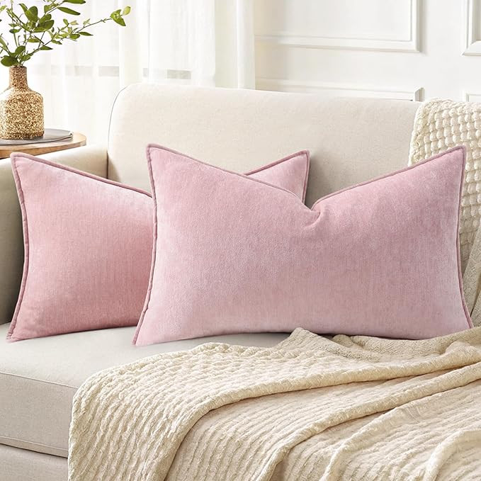 decorUhome Summer Couch Throw Pillow Covers 12x20 Set of 2, Decorative Soft Velvet Modern Cozy Ch... | Amazon (US)