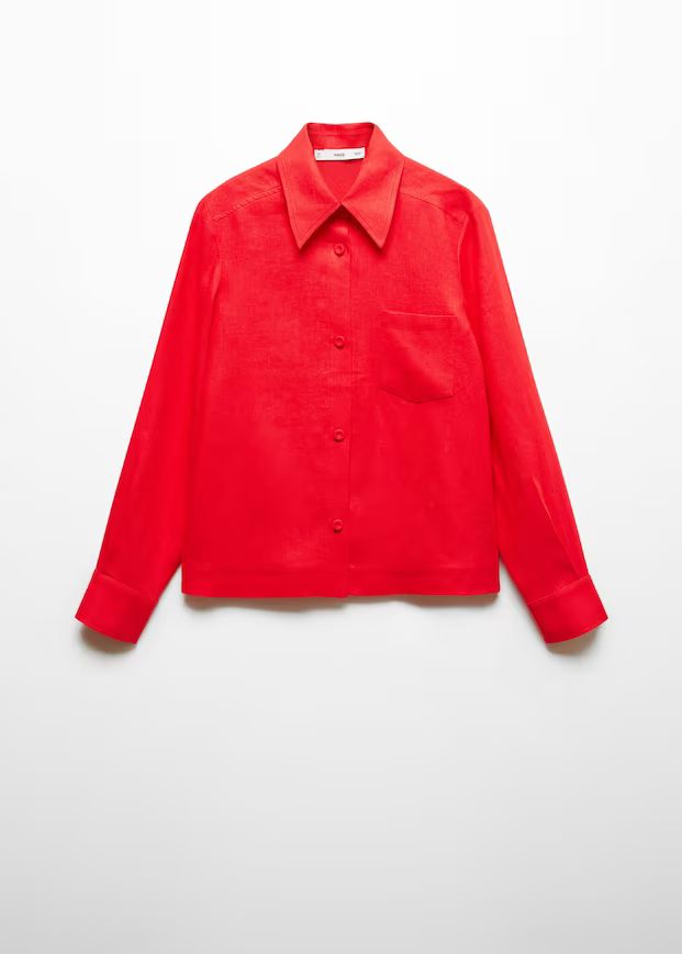 Linen 100% shirt -  Women | Mango USA | MANGO (US)