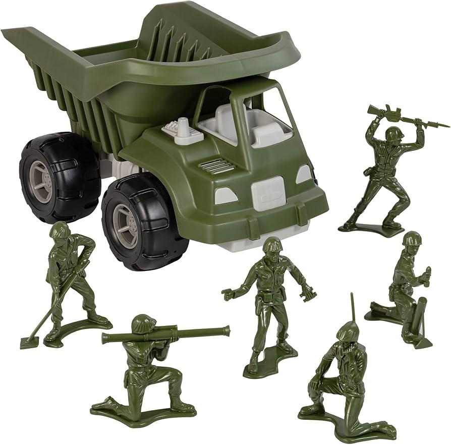 TimMee Big Military Dump Truck with 6pc Jumbo Army Men Olive Green - USA Made | Amazon (US)
