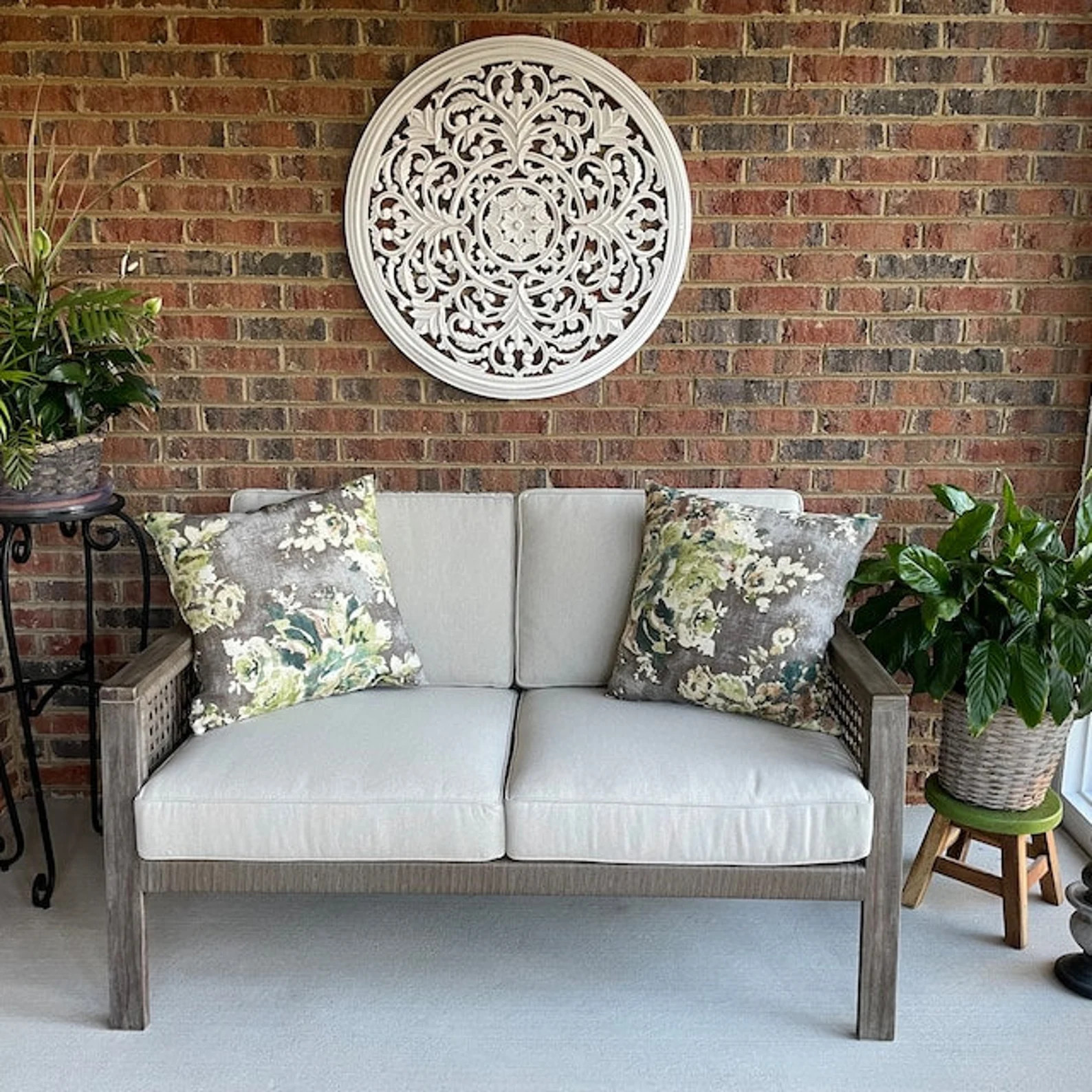 AS SEEN on The BACHELOR Taupe Grey Sage Green Blue Ivory Floral Pillow Cover Decorative Home Deco... | Etsy (US)