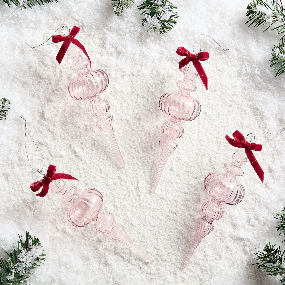 LoveShackFancy Glass Finial Ornaments - Set of 4 | Pottery Barn Teen