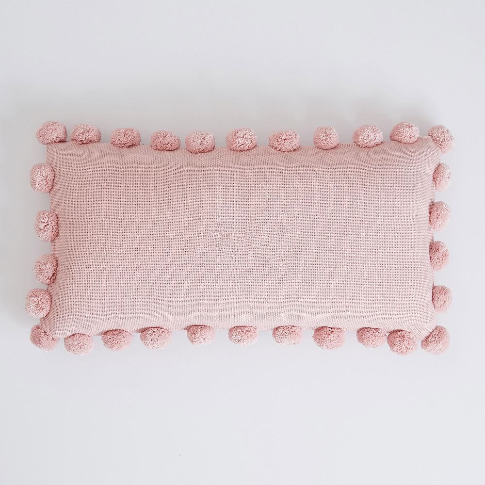 Pom Pom Organic Pillow Cover + Insert, Quartz Blush | Pottery Barn Teen