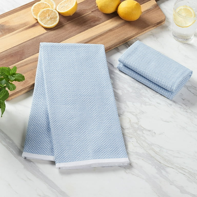 Better Homes & Gardens 2-Piece Oversized Woven Kitchen Towel Set, Blue Linen - Walmart.com | Walmart (US)