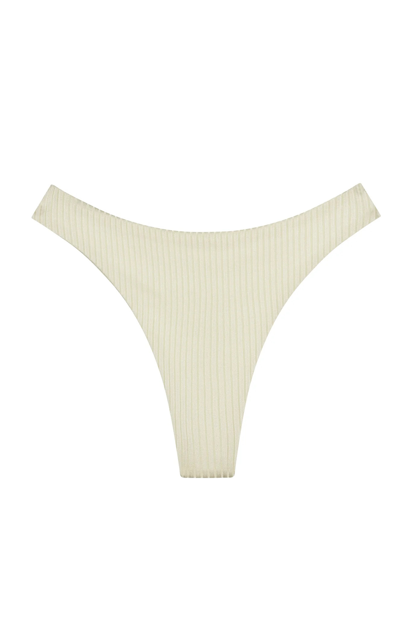 Capri Thong - Ivory Shiny Rib | Monday Swimwear