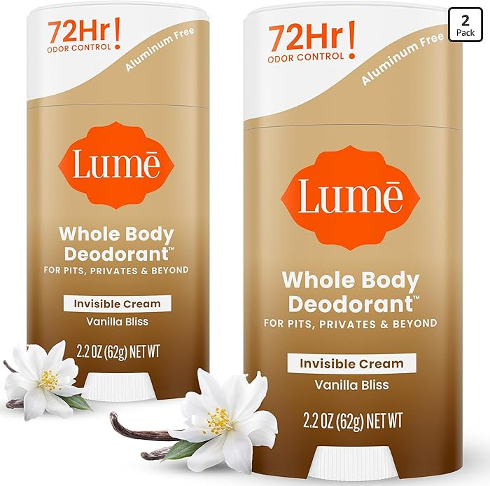Lume Whole Body Deodorant - Invisible Cream Stick - 72 Hour Odor Control - Doctor Developed - Alu... | Amazon (US)