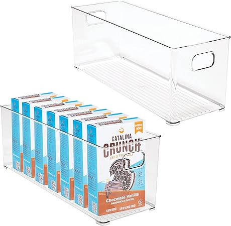 Amazon.com: Clear Plastic Storage Bins, Stackable Pantry Organization and Storage Containers Clea... | Amazon (US)