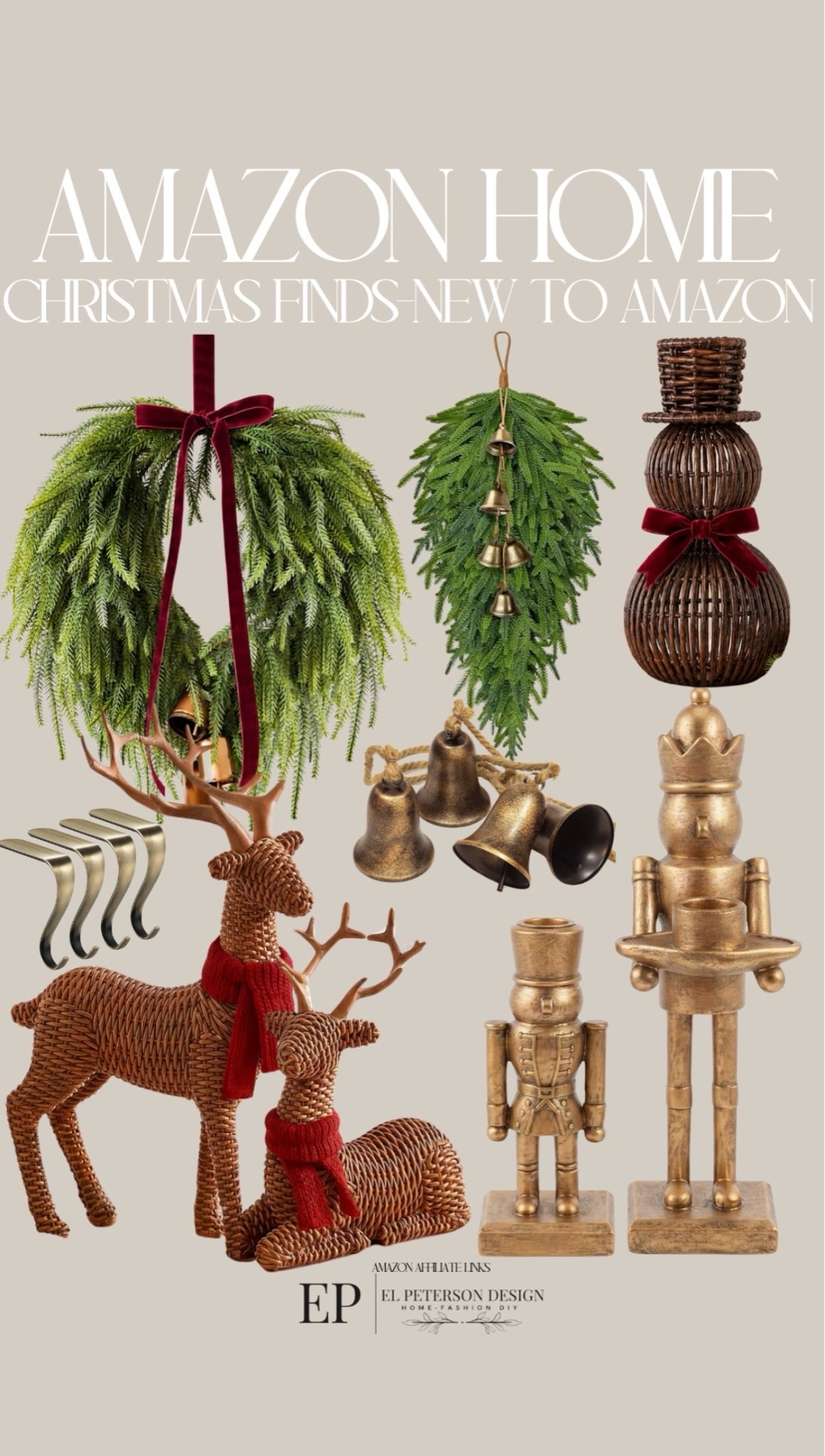 Amazon
Wreath
Snowman
Hooks
Deers
Bells
Nutcracker
Christmas swag

#LTKHome