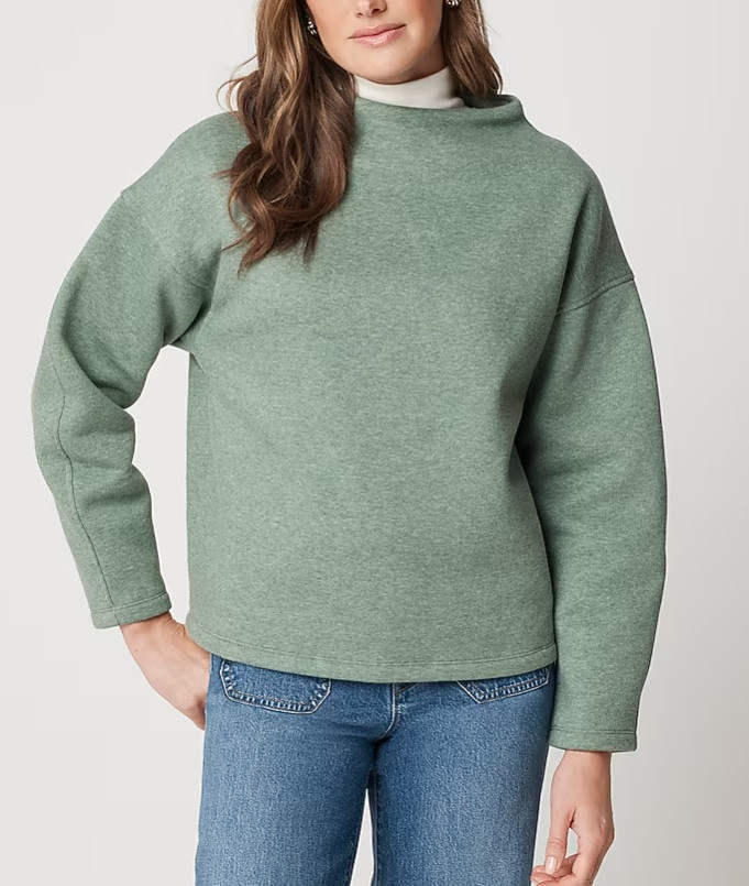 Sage green mock neck sweatshirt 

#LTKSaleAlert #LTKSeasonal #LTKFindsUnder50