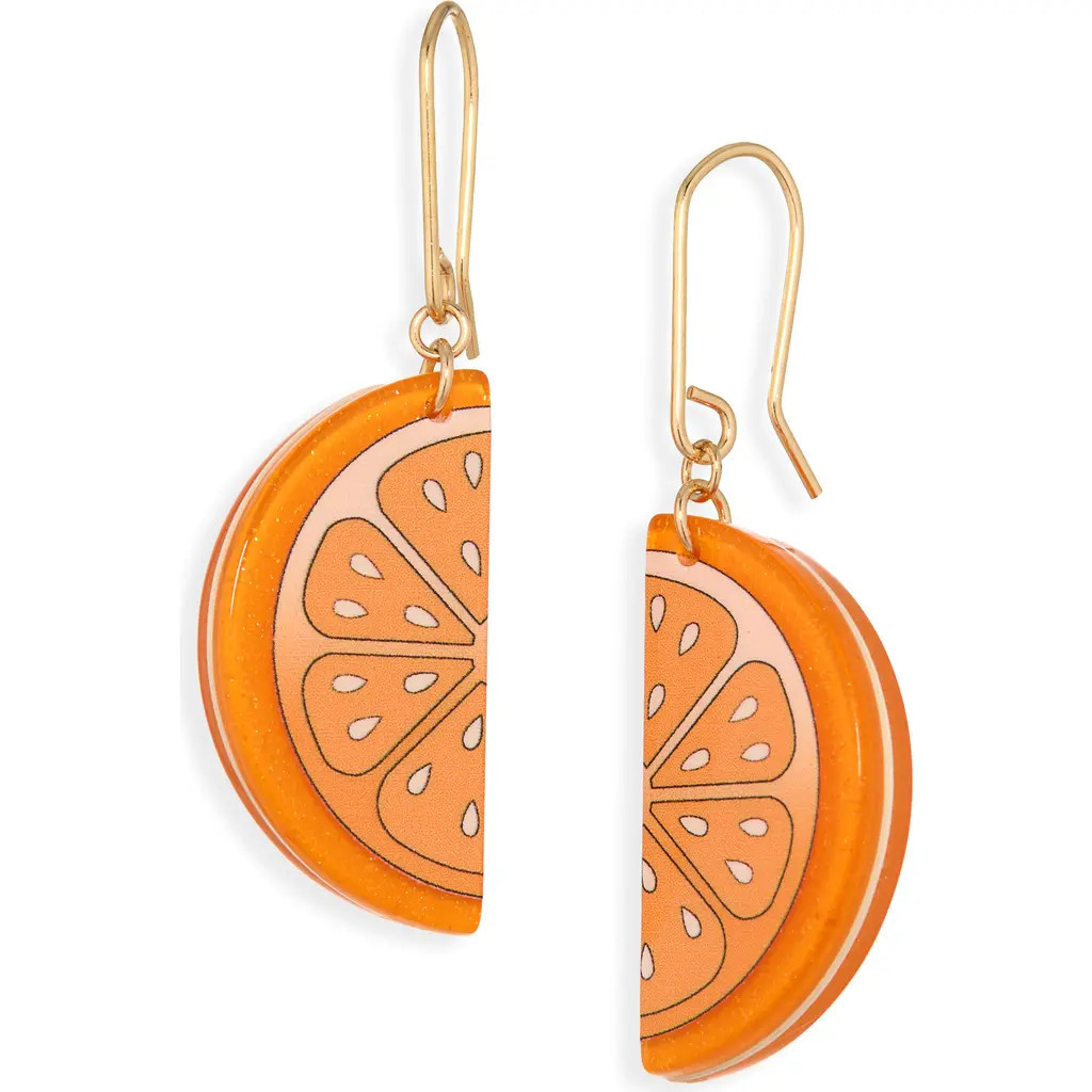 Leith Orange Slice Drop Earrings in Orange Multi- Gold at Nordstrom Rack | Nordstrom Rack