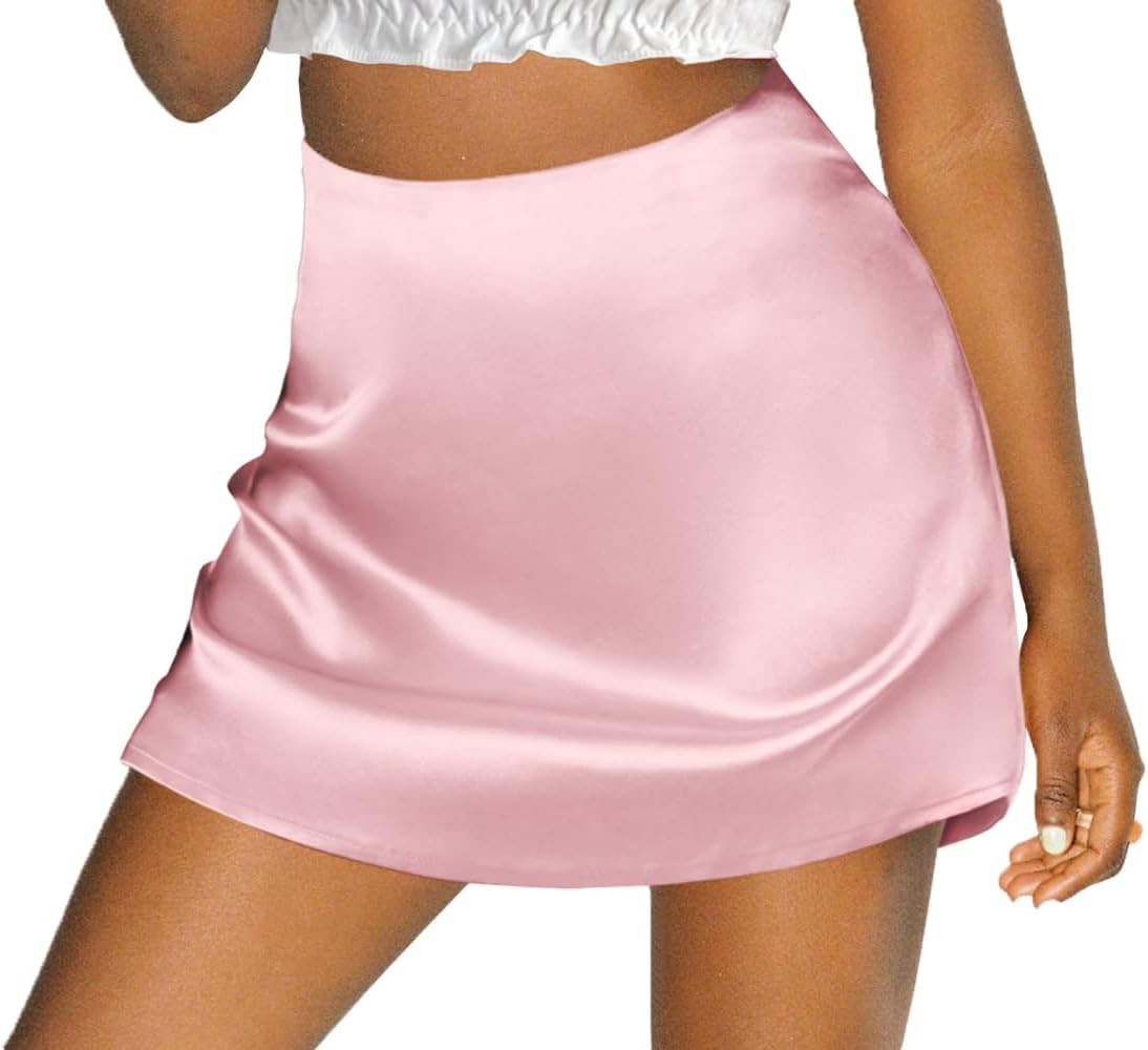 Zeagoo Womens Summer Fall Mini Skirts 2025 Elastic High Waist Flowy Casual Cute Petite Zipper Sho... | Amazon (US)