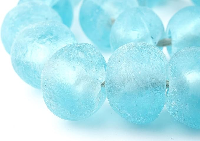The Bead Chest Super Jumbo Recycled Glass Beads - Extra Large African Sea Glass Beads 32-35mm - C... | Amazon (US)
