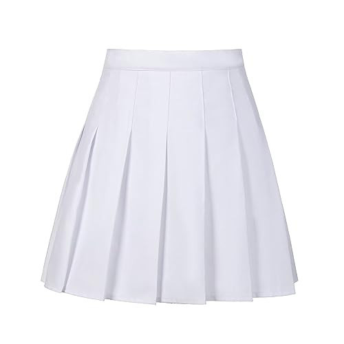 Pleated Tennis Outfits for Women White Mini High Waisted Skirt with Shorts Womens Homecoming Skirts Novelty Skorts Size XXL | Amazon (US)
