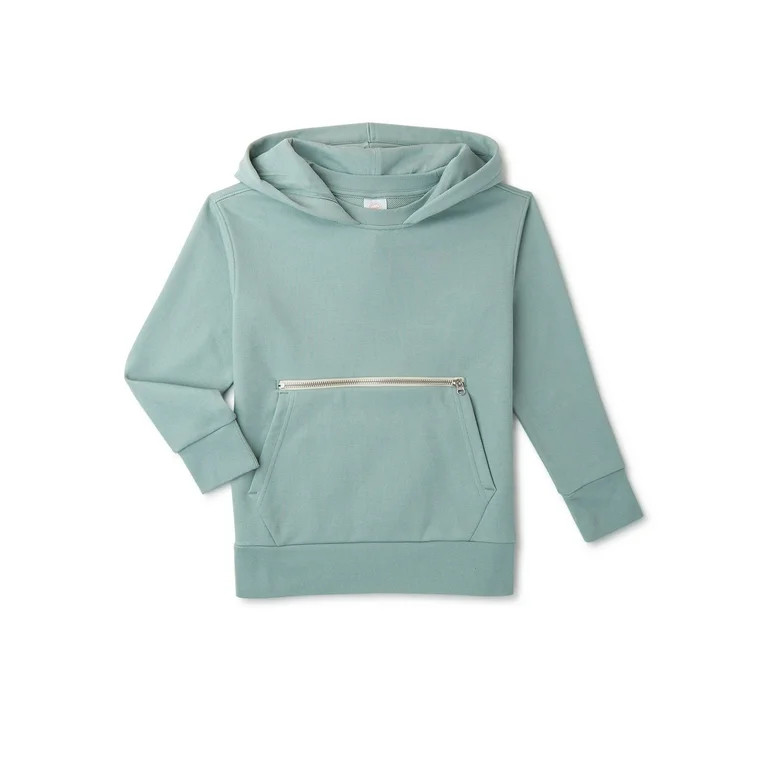 Wonder Nation Boys Long Sleeve Pullover Hoodie with Zip Pocket, Sizes 4-18 & Husky - Walmart.com | Walmart (US)