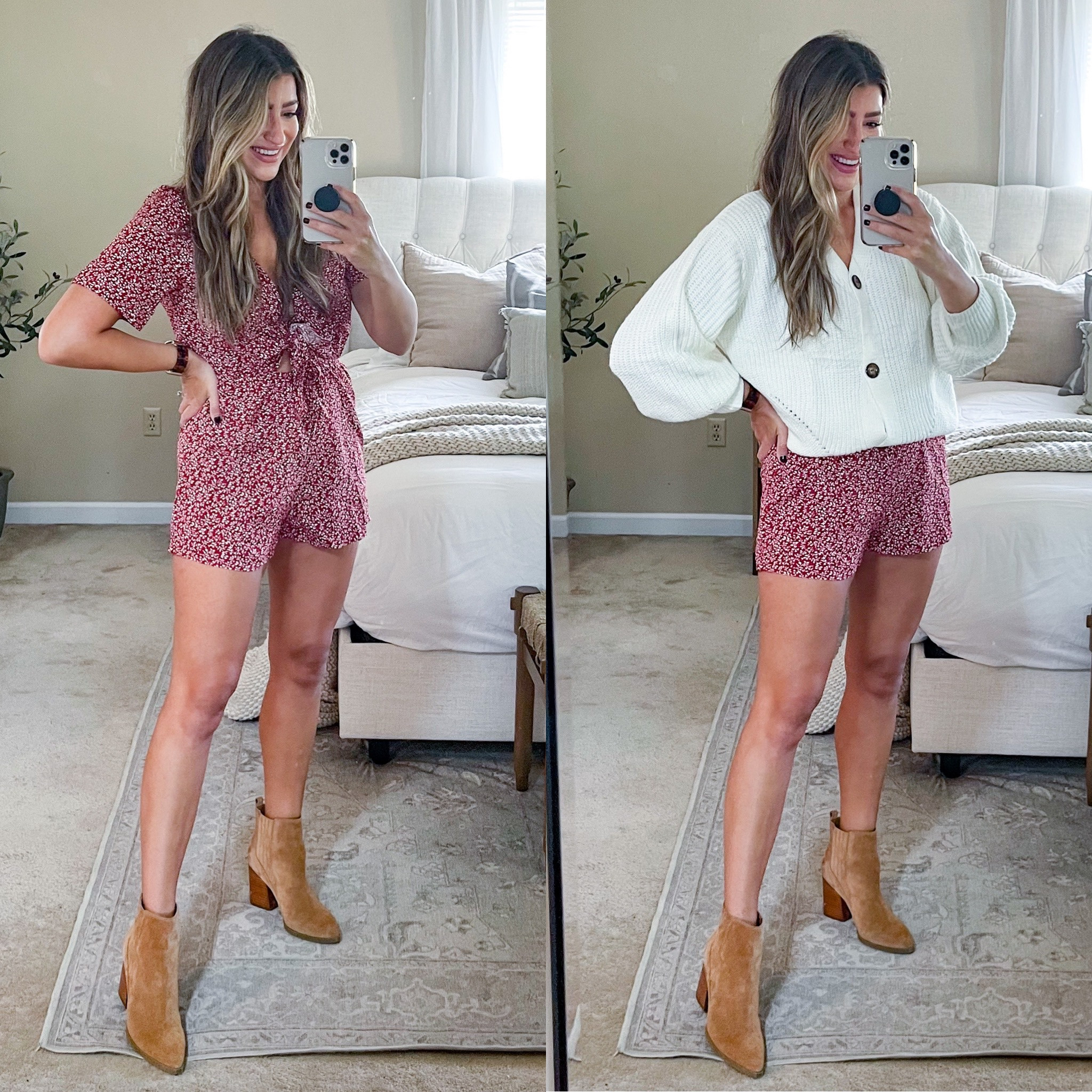 Jumpsuit to wear now and later for Fall. Suede booties. Fall fashion ideas. Fall dress. Sweaters

#LTKSeasonal #LTKstyletip #LTKsalealert