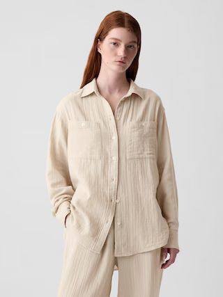 Crinkle Gauze Big Shirt | Gap (US)