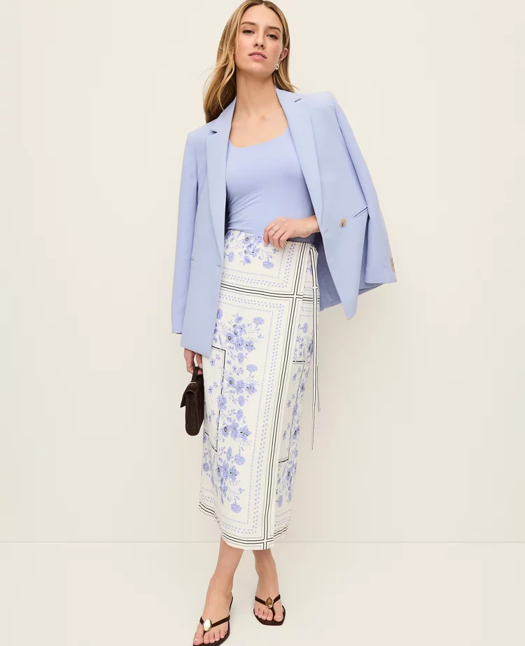 Floral Wrap Midi Skirt | Ann Taylor