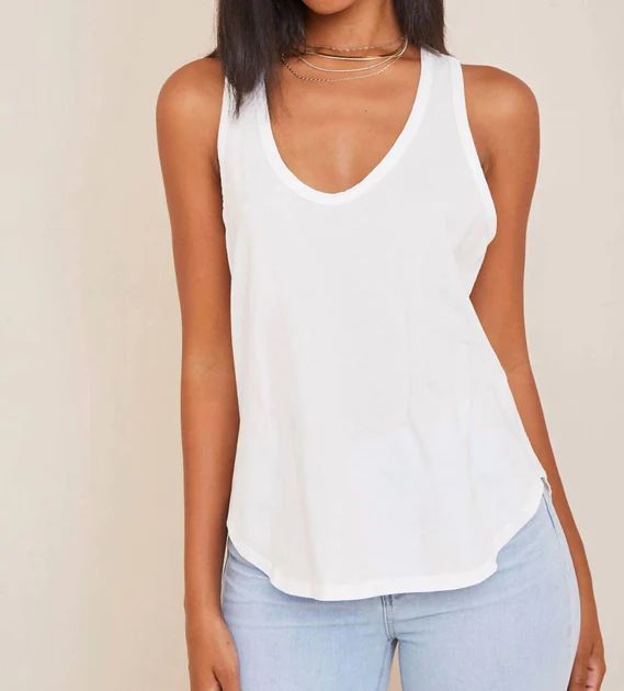 Scoop Neck Tank Top In White | Shop Premium Outlets